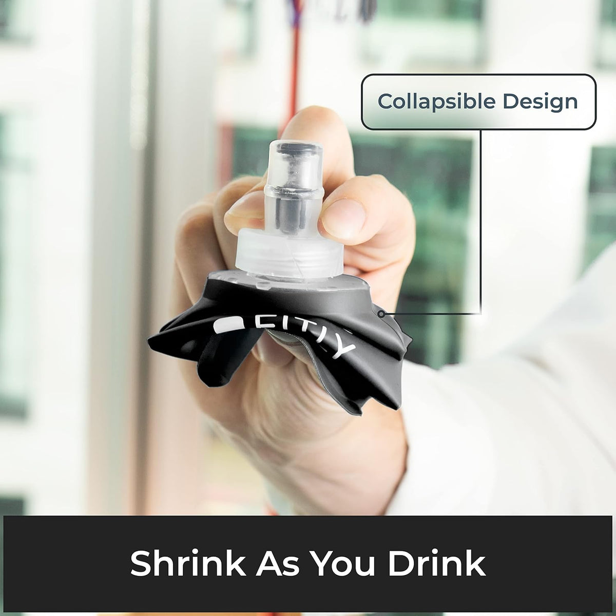Soft Flask Running Water Bottle - Collapsible Hydration Flask