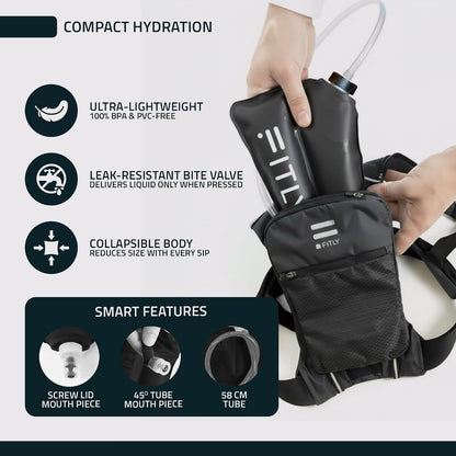 Soft Flask Running Water Bottle - Collapsible Hydration Flask