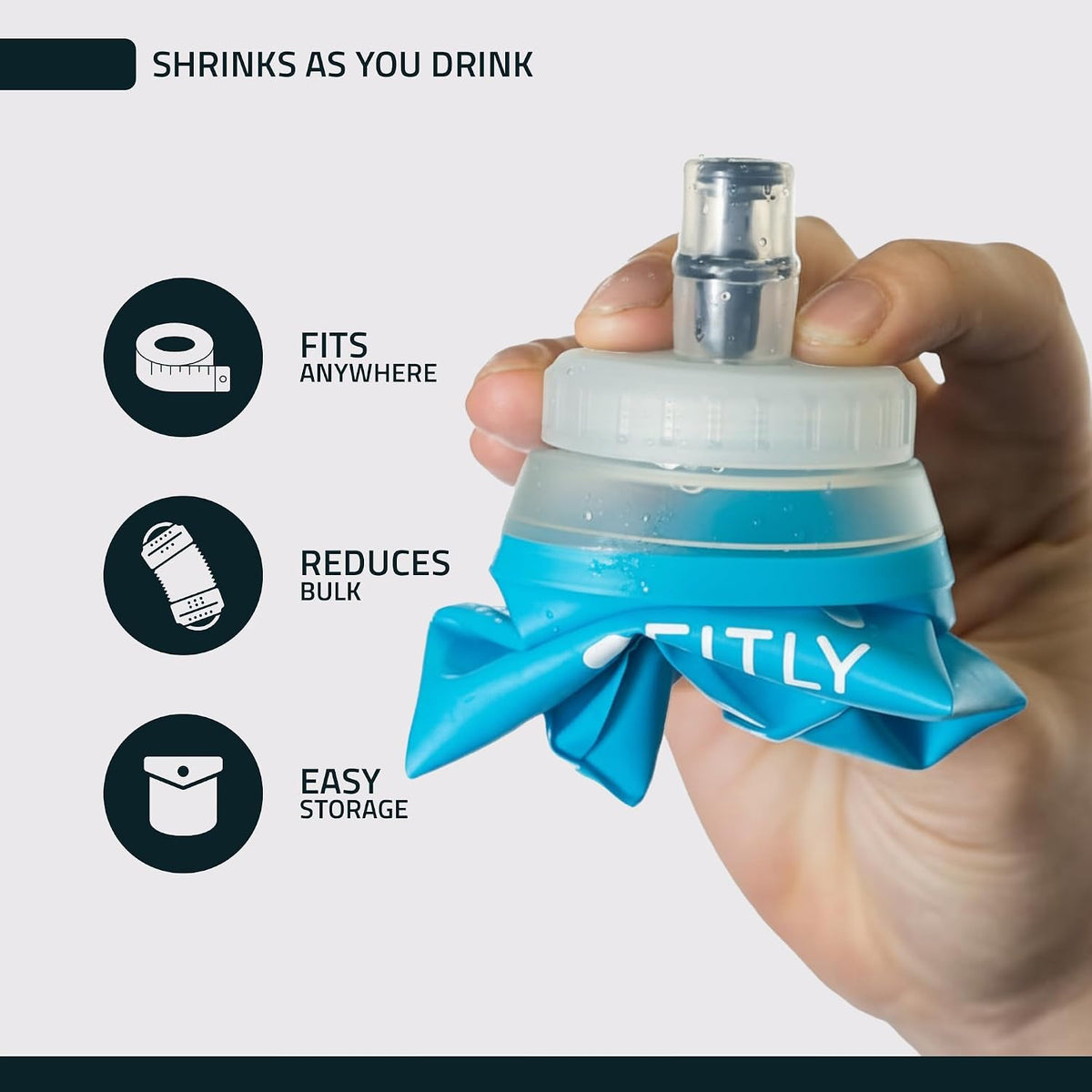 Soft Flask Running Water Bottle - Collapsible Hydration Flask