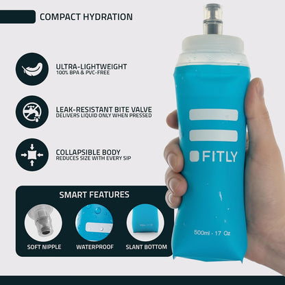 Soft Flask Running Water Bottle - Collapsible Hydration Flask