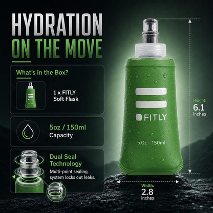 Soft Flask Running Water Bottle - Collapsible Hydration Flask