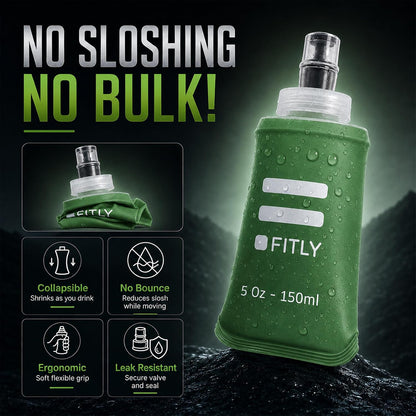 Soft Flask Running Water Bottle - Collapsible Hydration Flask