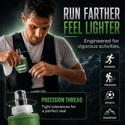 Soft Flask Running Water Bottle - Collapsible Hydration Flask