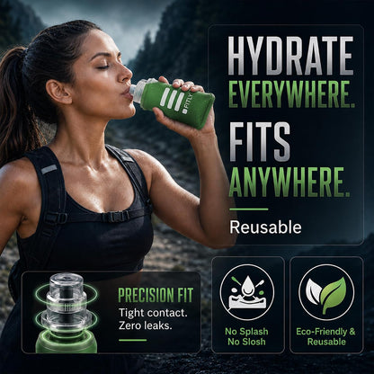Soft Flask Running Water Bottle - Collapsible Hydration Flask
