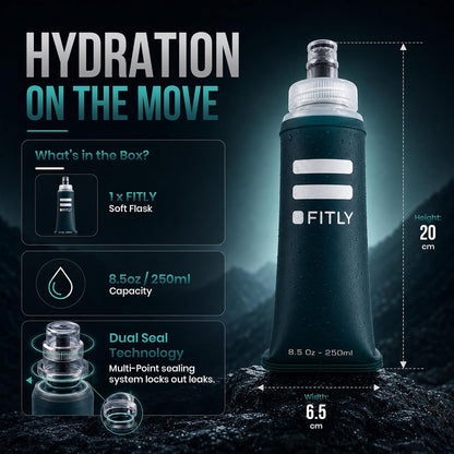 Soft Flask Running Water Bottle - Collapsible Hydration Flask