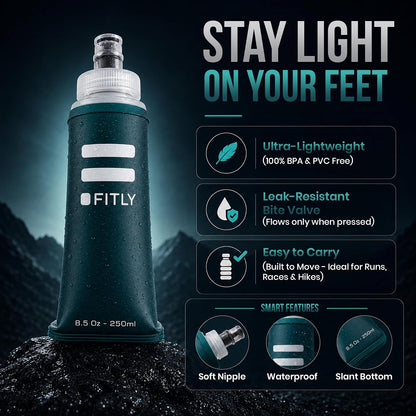 Soft Flask Running Water Bottle - Collapsible Hydration Flask