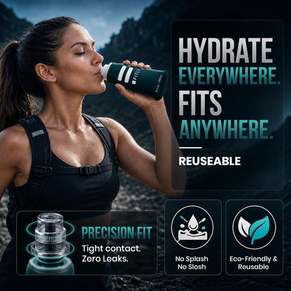 Soft Flask Running Water Bottle - Collapsible Hydration Flask
