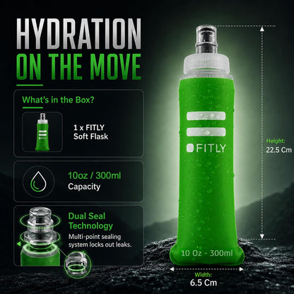 Soft Flask Running Water Bottle - Collapsible Hydration Flask