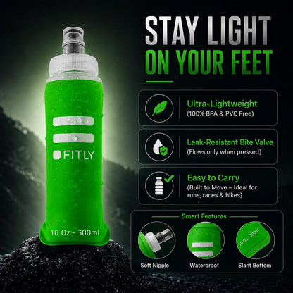 Soft Flask Running Water Bottle - Collapsible Hydration Flask