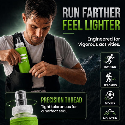 Soft Flask Running Water Bottle - Collapsible Hydration Flask