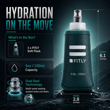 Soft Flask Running Water Bottle - Collapsible Hydration Flask