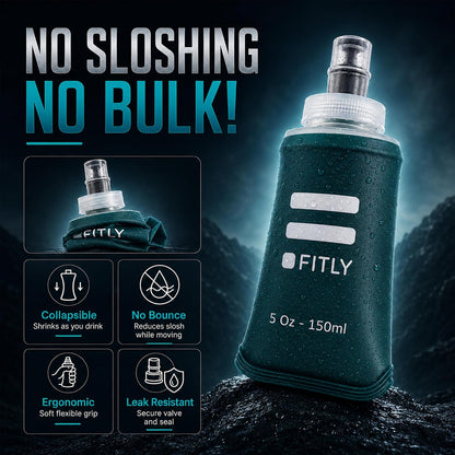 Soft Flask Running Water Bottle - Collapsible Hydration Flask