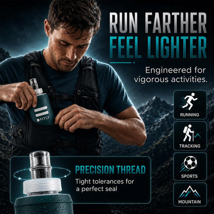 Soft Flask Running Water Bottle - Collapsible Hydration Flask
