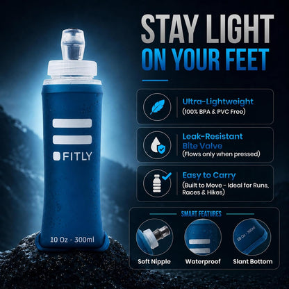 Soft Flask Running Water Bottle - Collapsible Hydration Flask