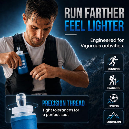 Soft Flask Running Water Bottle - Collapsible Hydration Flask