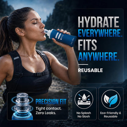 Soft Flask Running Water Bottle - Collapsible Hydration Flask
