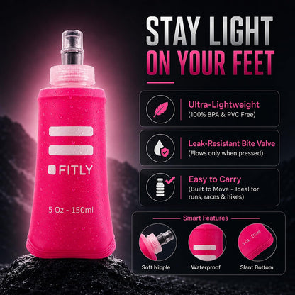 Soft Flask Running Water Bottle - Collapsible Hydration Flask