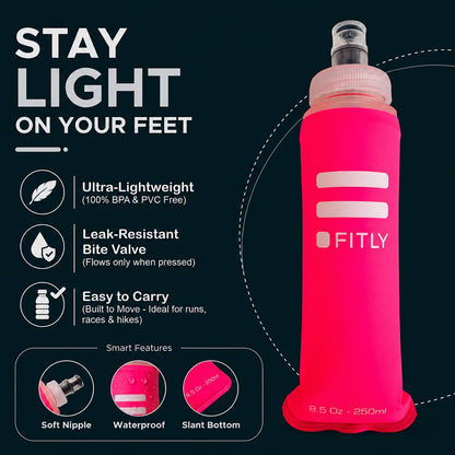 Soft Flask Running Water Bottle - Collapsible Hydration Flask