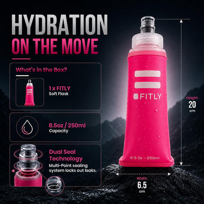Soft Flask Running Water Bottle - Collapsible Hydration Flask