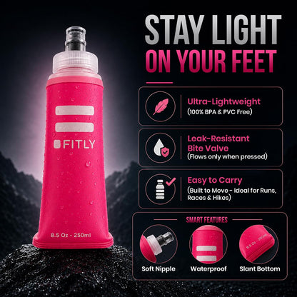 Soft Flask Running Water Bottle - Collapsible Hydration Flask