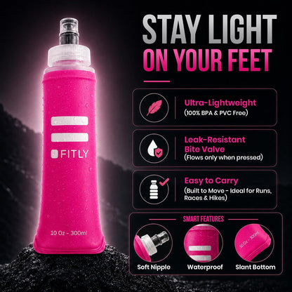 Soft Flask Running Water Bottle - Collapsible Hydration Flask