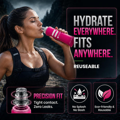 Soft Flask Running Water Bottle - Collapsible Hydration Flask