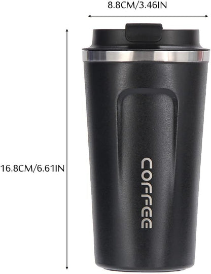 Travel Coffee Mug, 17 oz Thermal Coffee Mug with Spill Leakproof Lid,Double Wall Reusable Vacuum Stainless Steel Insulated Cup for Keep Hot/Ice Drinks,Beer,Tea,Water