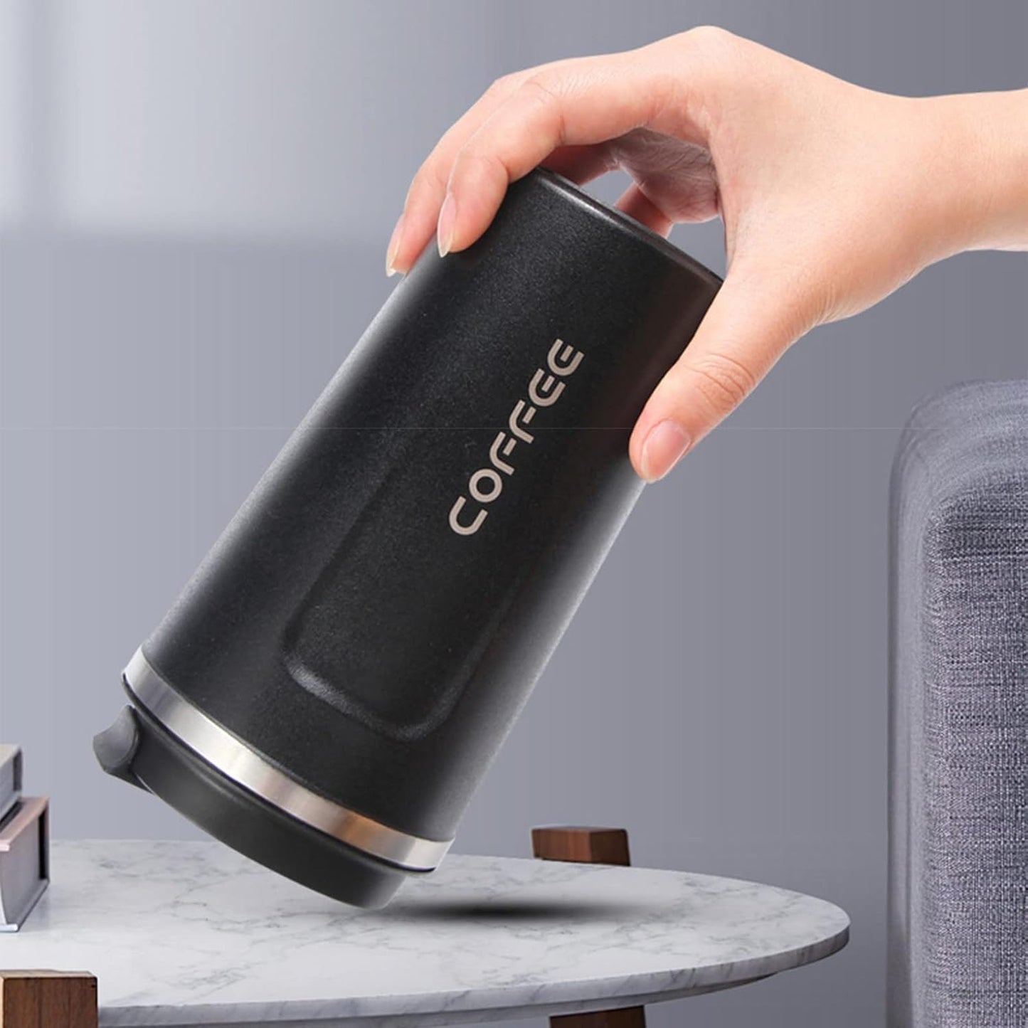 Travel Coffee Mug, 17 oz Thermal Coffee Mug with Spill Leakproof Lid,Double Wall Reusable Vacuum Stainless Steel Insulated Cup for Keep Hot/Ice Drinks,Beer,Tea,Water