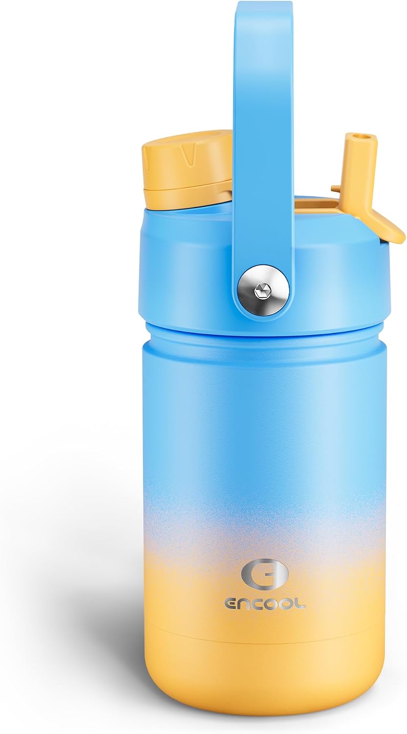 Insulated Water Bottle with Straw Stainless Steel Water Bottle, Leak-Proof, BPA-Free, Double Wall Vacuum Keeps Cold for 24 Hours for Sports, Travel, School (26 oz, Cotton Candy) - Colors A