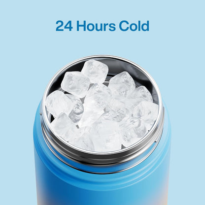 Insulated Water Bottle with Straw Stainless Steel Water Bottle, Leak-Proof, BPA-Free, Double Wall Vacuum Keeps Cold for 24 Hours for Sports, Travel, School (26 oz, Cotton Candy) - Colors A