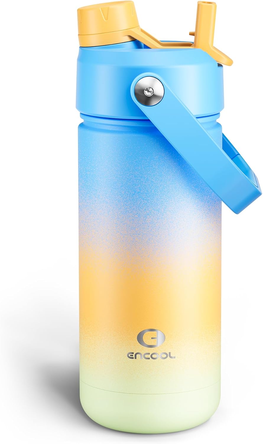 Insulated Water Bottle with Straw Stainless Steel Water Bottle, Leak-Proof, BPA-Free, Double Wall Vacuum Keeps Cold for 24 Hours for Sports, Travel, School (26 oz, Cotton Candy) - Colors A