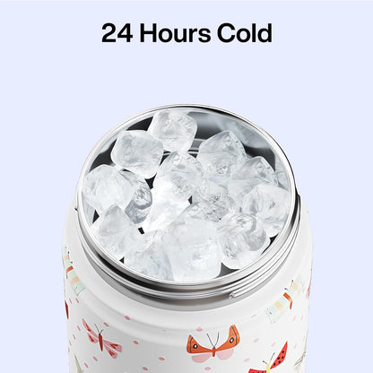 Insulated Water Bottle with Straw Stainless Steel Water Bottle, Leak-Proof, BPA-Free, Double Wall Vacuum Keeps Cold for 24 Hours for Sports, Travel, School (26 oz, Cotton Candy) - Colors A