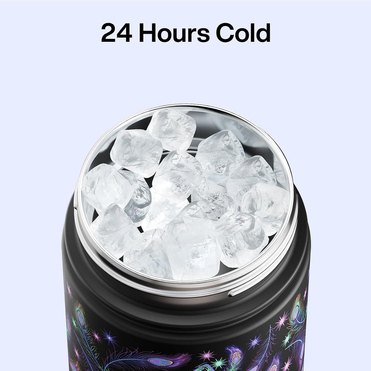 Insulated Water Bottle with Straw Stainless Steel Water Bottle, Leak-Proof, BPA-Free, Double Wall Vacuum Keeps Cold for 24 Hours for Sports, Travel, School (26 oz, Cotton Candy) - Colors A