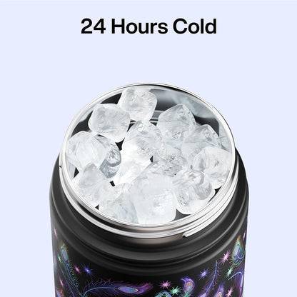 Insulated Water Bottle with Straw Stainless Steel Water Bottle, Leak-Proof, BPA-Free, Double Wall Vacuum Keeps Cold for 24 Hours for Sports, Travel, School (26 oz, Cotton Candy) - Colors A