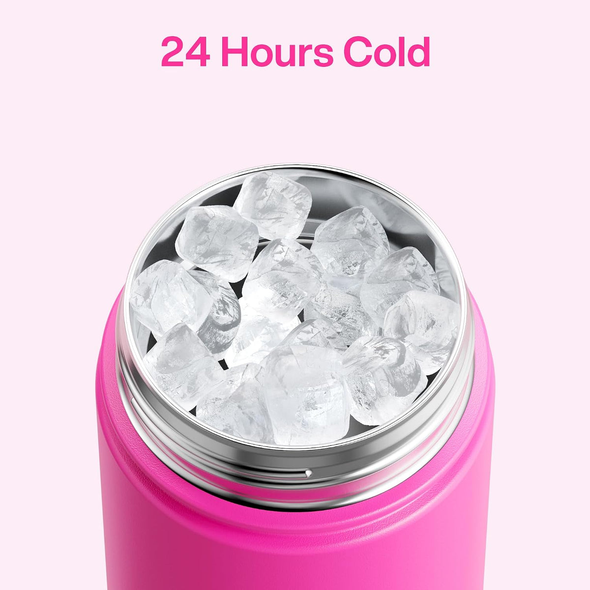 Insulated Water Bottle with Straw Stainless Steel Water Bottle, Leak-Proof, BPA-Free, Double Wall Vacuum Keeps Cold for 24 Hours for Sports, Travel, School (26 oz, Cotton Candy) - Colors A