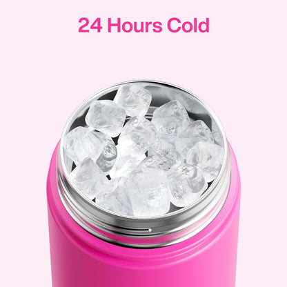 Insulated Water Bottle with Straw Stainless Steel Water Bottle, Leak-Proof, BPA-Free, Double Wall Vacuum Keeps Cold for 24 Hours for Sports, Travel, School (26 oz, Cotton Candy) - Colors A