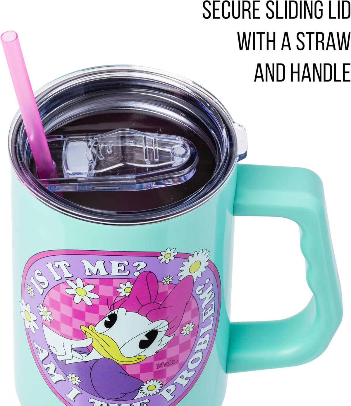 Lilo and Stitch Wink Face, Stainless Steel Tumbler, 40oz | Make Some Waves, Rhinestone, Disney, Double Walled, Includes Handle and Straw, Fits in Cup Holder, 1.18 Liters - Colors A