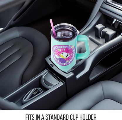 Lilo and Stitch Wink Face, Stainless Steel Tumbler, 40oz | Make Some Waves, Rhinestone, Disney, Double Walled, Includes Handle and Straw, Fits in Cup Holder, 1.18 Liters - Colors A