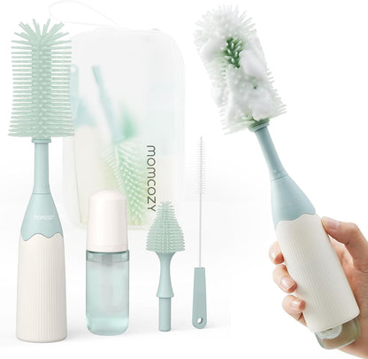Baby Bottle Brush Kit, Push-Press Foam Design, Green
