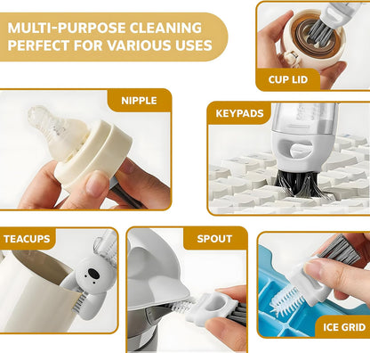 Cup Lid Cleaning Brush, 3 in 1 Cup Cleaner Brush New Multifunctional Lid Cleaner Lid Brush Cleaning Tool Multipurpose Bottle Gap Cleaner Brush Blue