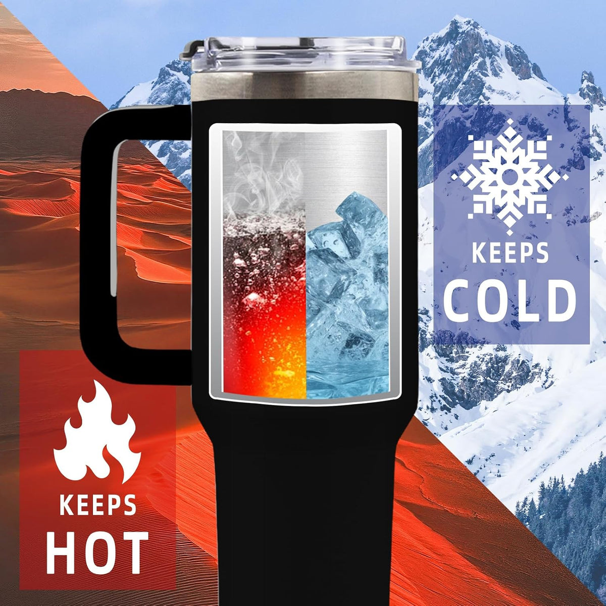 Wolf Tumbler 40oz, Insulated Wolf Cup Gifts for Man | Wolves Tumbler with Pine Trees Leakproof, Animal Print Water Bottle for Dad, Fathers Day Ideal Gifts for Wolf Lovers, 1 Pack