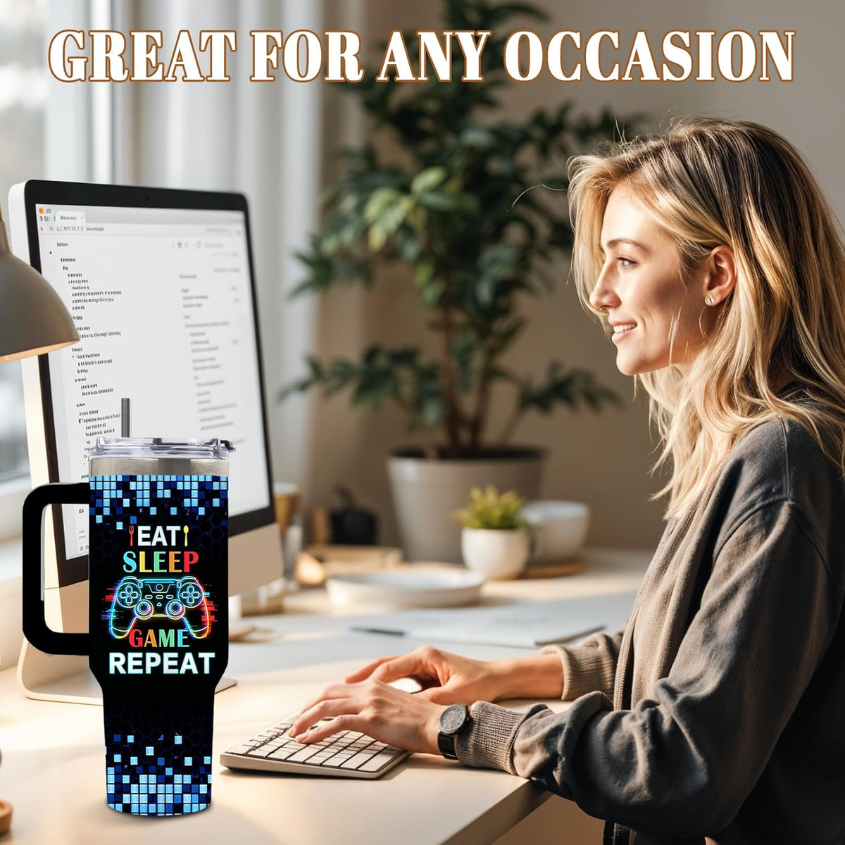 Wolf Tumbler 40oz, Insulated Wolf Cup Gifts for Man | Wolves Tumbler with Pine Trees Leakproof, Animal Print Water Bottle for Dad, Fathers Day Ideal Gifts for Wolf Lovers, 1 Pack