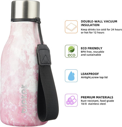 18oz Insulated Water Bottle, Stainless Steel Bottle with Carry Strap | Keep Cold & Hot Vacuum Insulation, Leak-Proof BPA-Free Design, Slim Bottle Fits Most Cup Holders for Gym, Office & Travel - Colors A