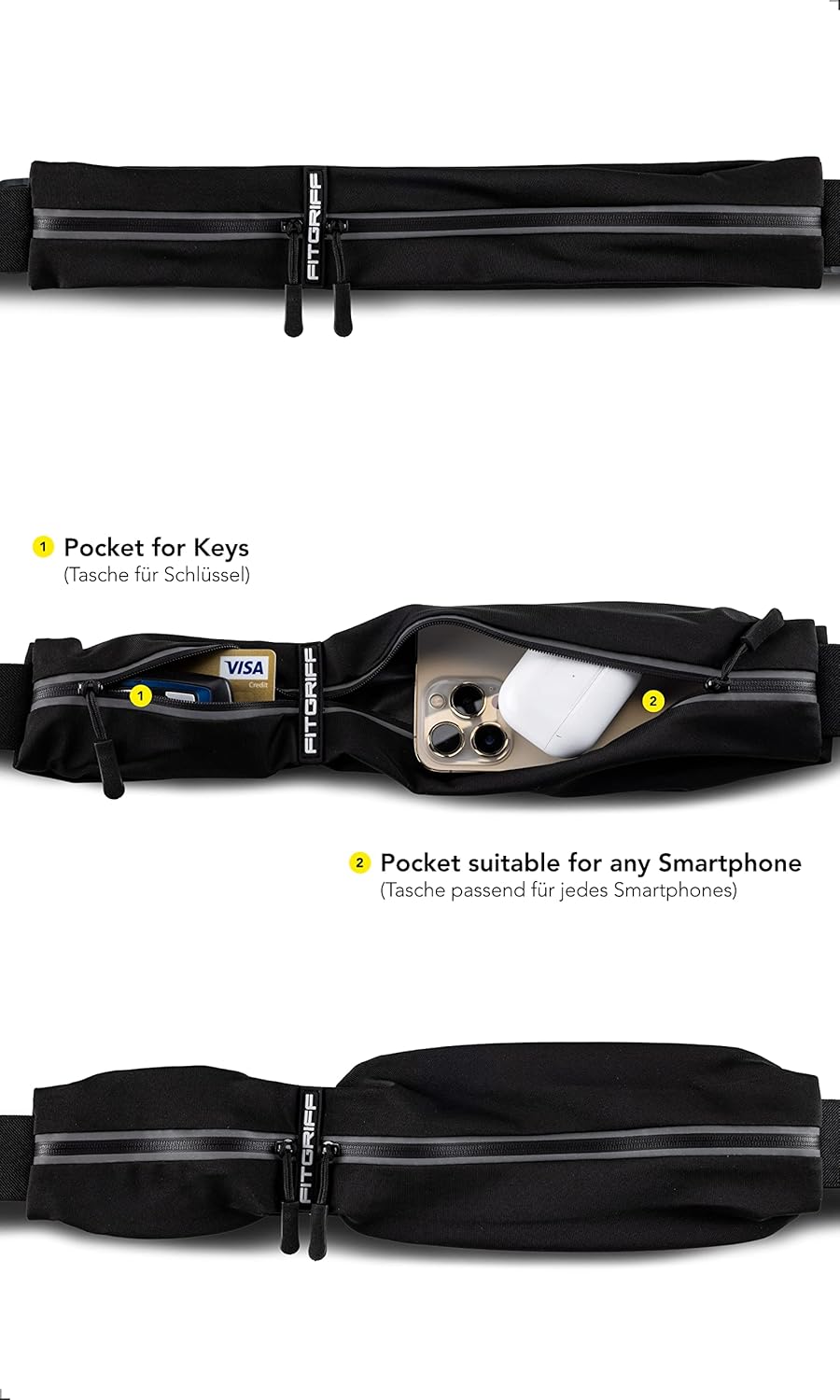 ® Running Belt for Men & Women - Secure Jogging Pouch for Phone, Keys & Essentials - For All Cell Phones