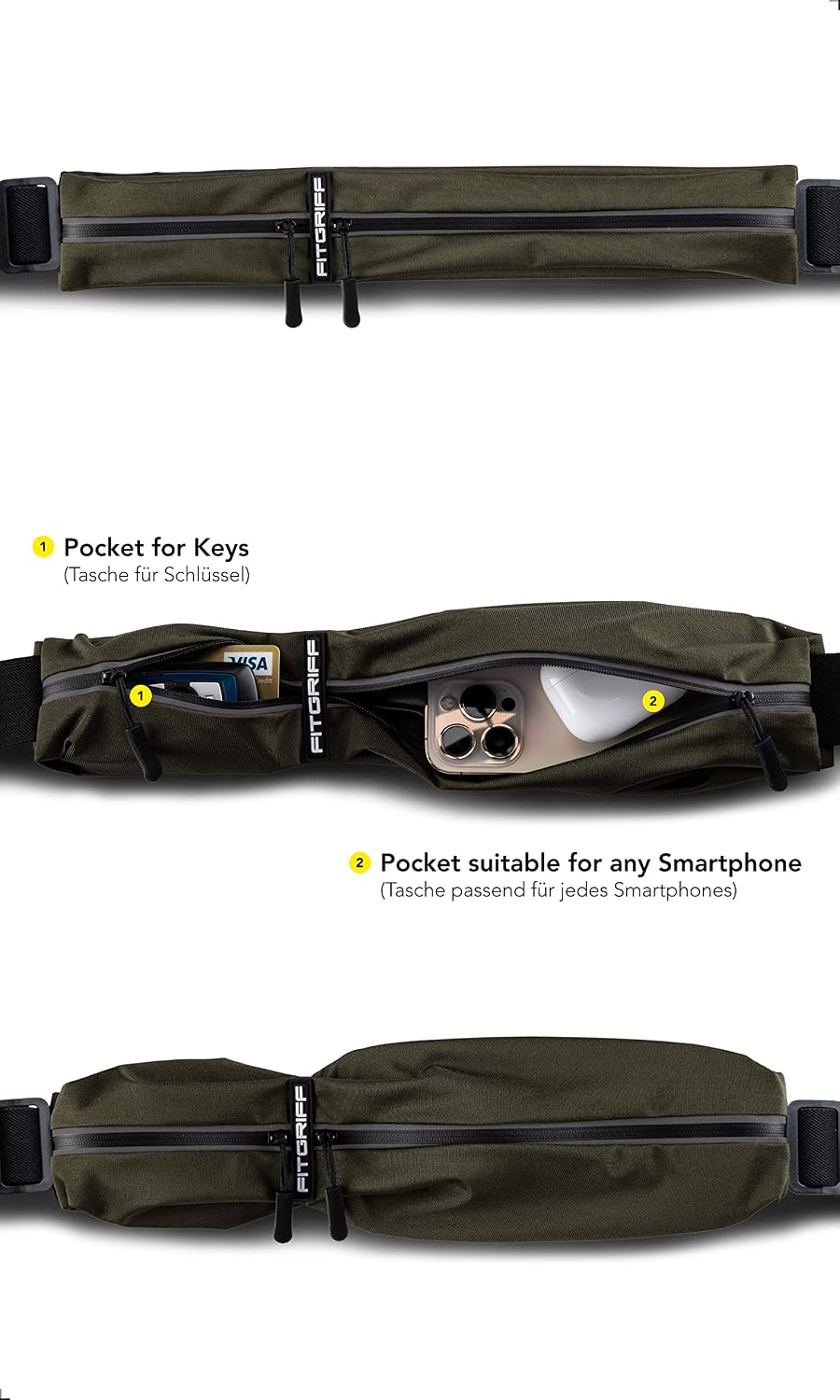 ® Running Belt for Men & Women - Secure Jogging Pouch for Phone, Keys & Essentials - For All Cell Phones