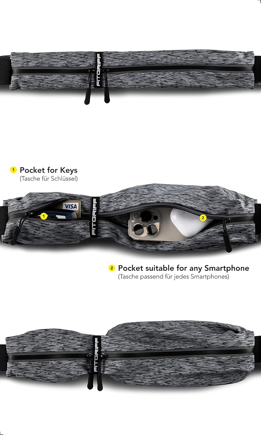 ® Running Belt for Men & Women - Secure Jogging Pouch for Phone, Keys & Essentials - For All Cell Phones