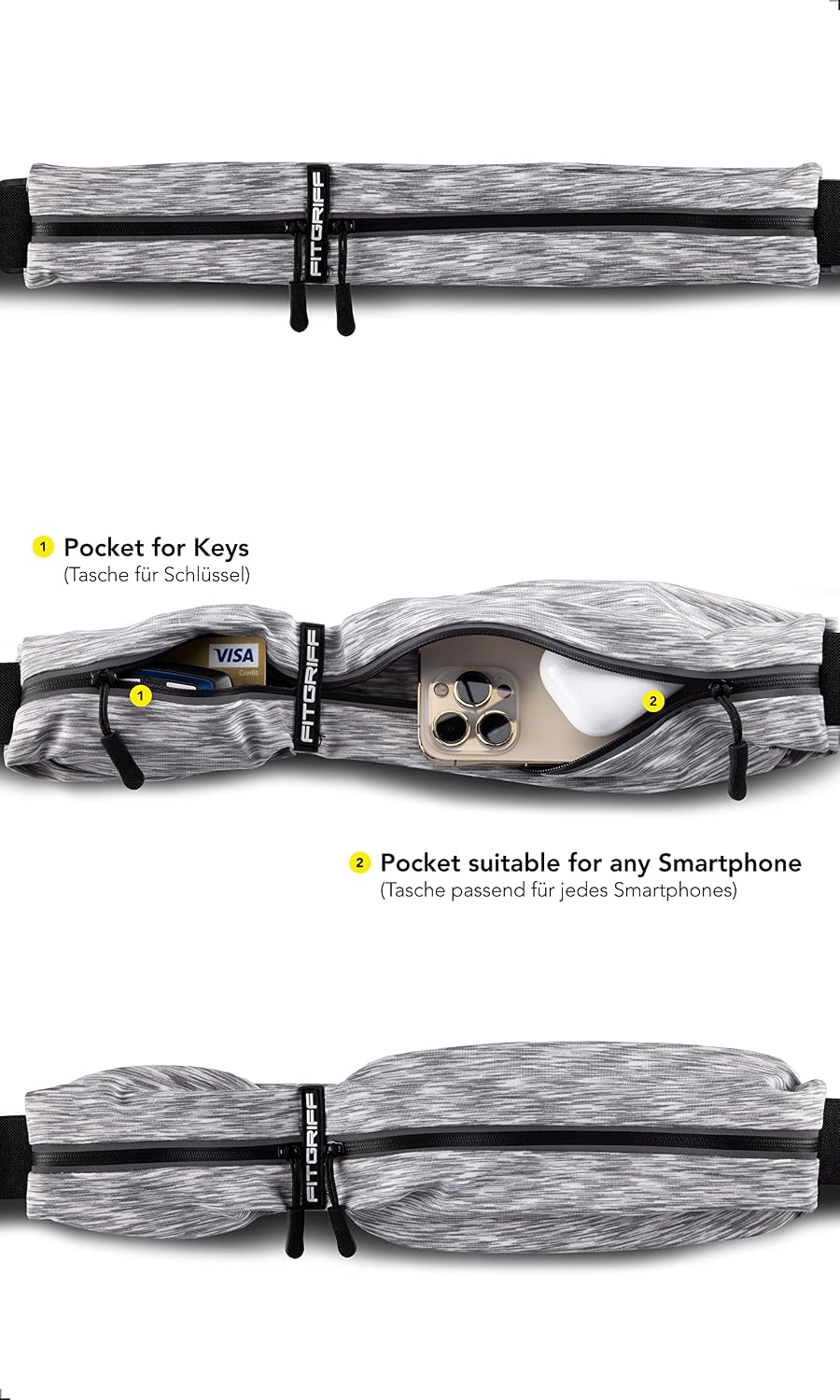 ® Running Belt for Men & Women - Secure Jogging Pouch for Phone, Keys & Essentials - For All Cell Phones