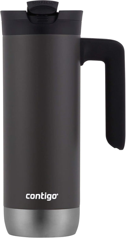 Superior 2.0 Stainless Steel Travel Mug with Handle Leak-Proof Lid Double-Wall Insulation for Hot & Cold Beverages, 20oz ,Dark Ice, Ideal for Commuting and Travel