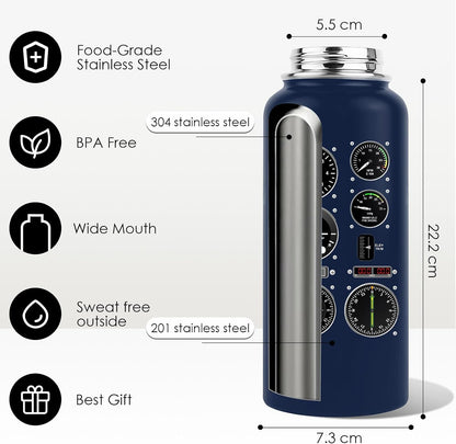 Pickleball Water Bottle 32oz | Insulated Stainless Steel Travel Tumbler with Lid Leak-Proof Keep Hot or Cold, BPA-Free |Dink Responsibly Gifts for Pickleball Lovers