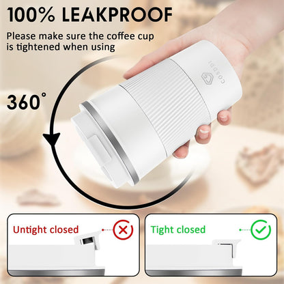 CS COSDDI 12 oz Coffee mug - Stainless Steel Coffee Cup with Leakproof Lid